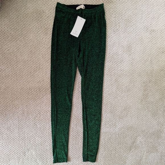 NWT Hot & Delicious Green Sparkle Shimmer Leggings - Picture 2 of 6